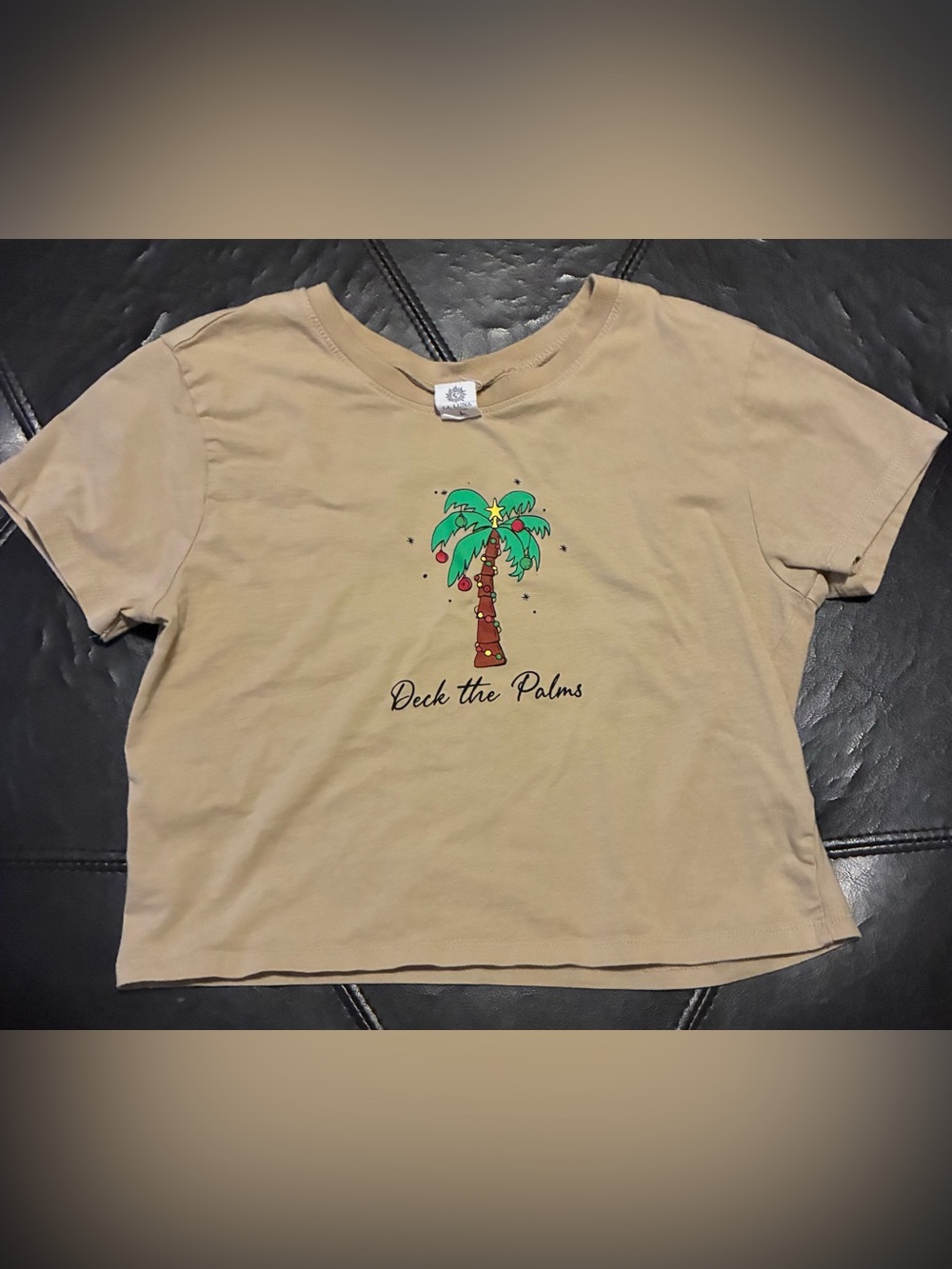 Deck the Palms Graphic Tee - Tan